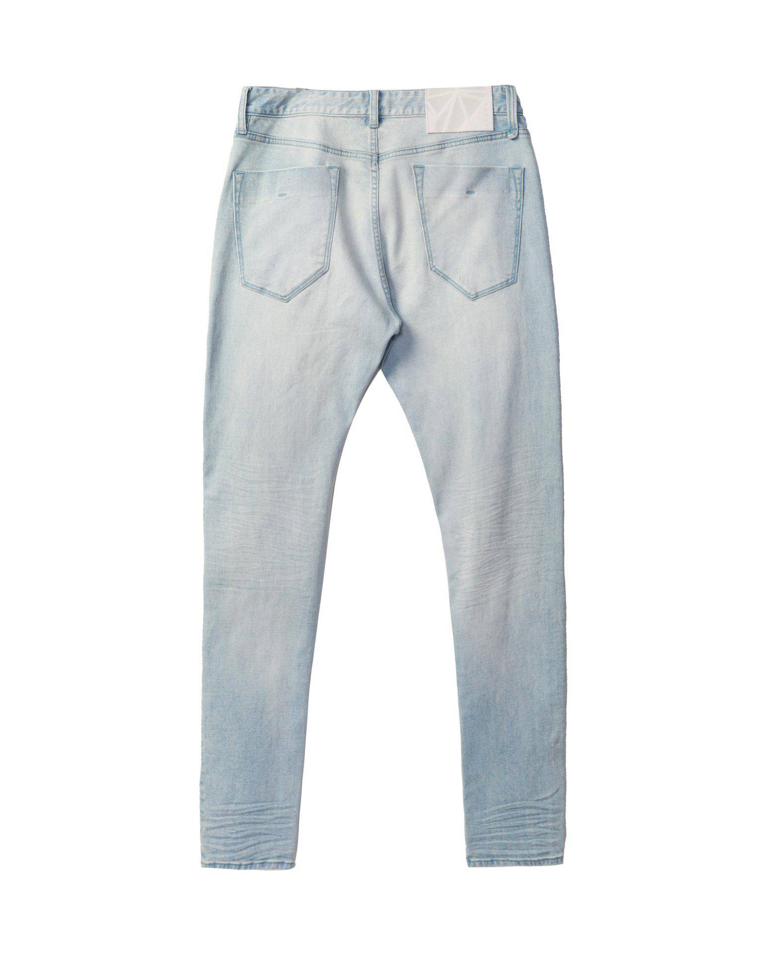 Konus Men's Light Washed Denim With Repair Works - shopatkonus