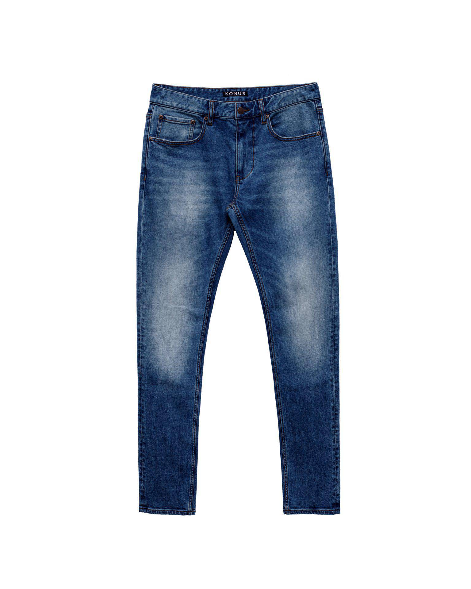 Konus Men's Slim Basic Blue Denim - shopatkonus
