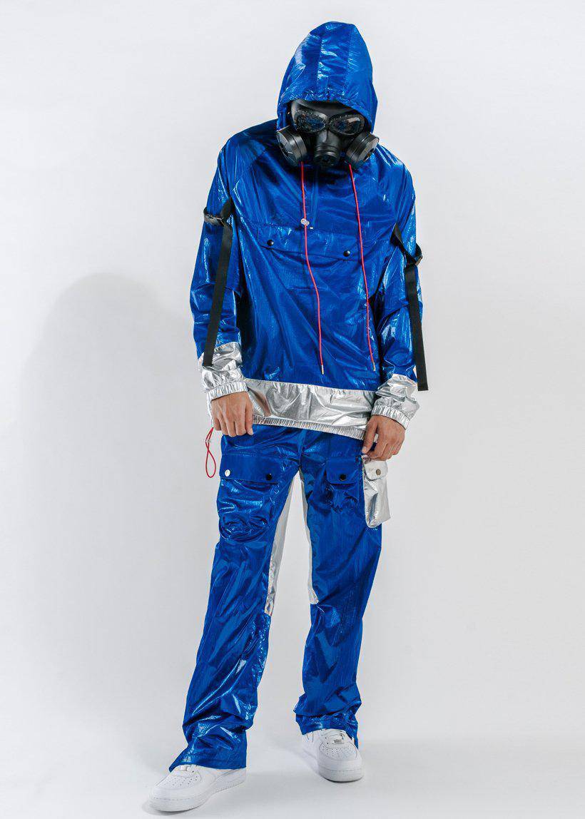 Blank State Men's Radiation Anorak in Metallic Blue - shopatkonus