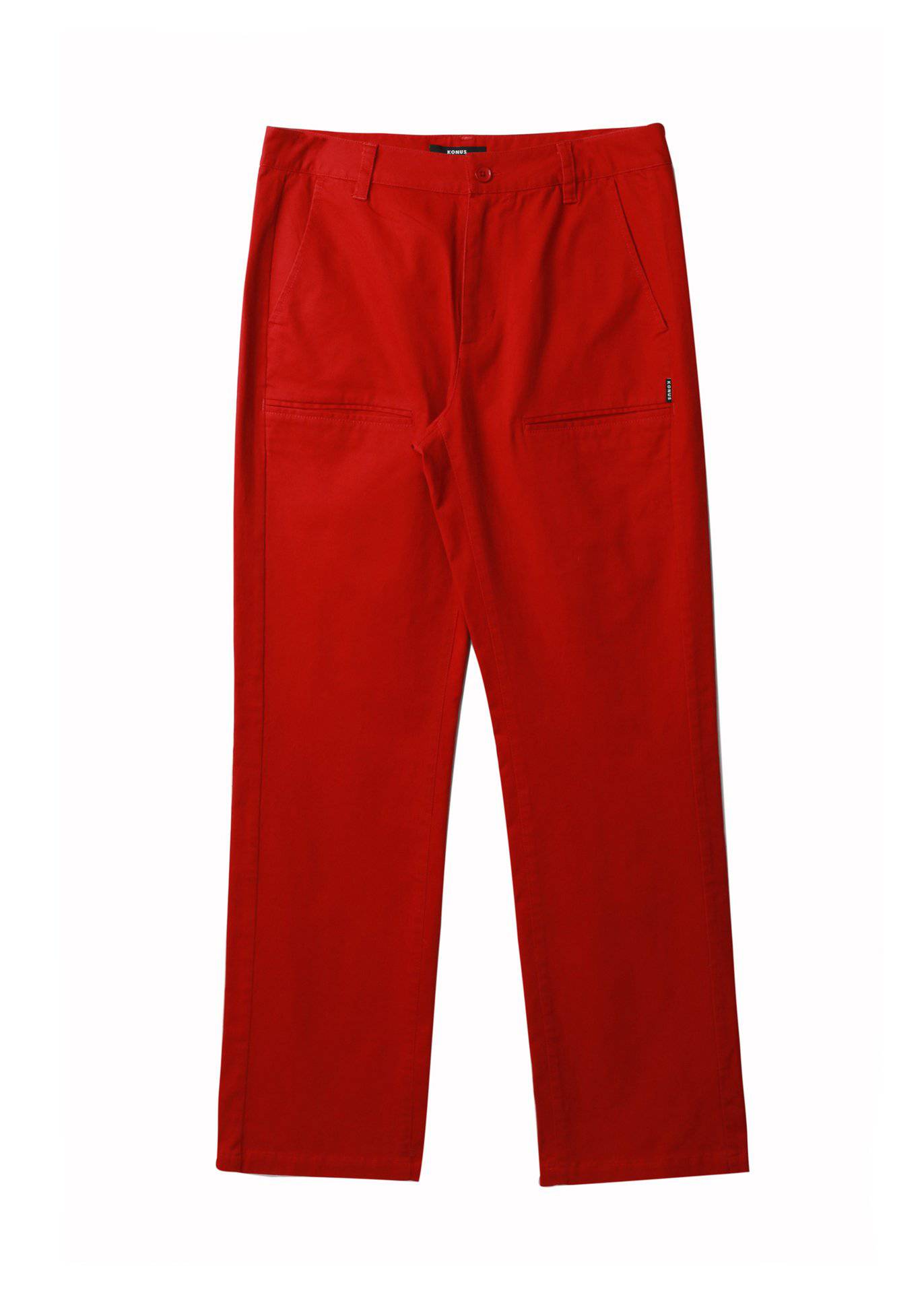 Konus Men's Baggy Chino Pants in Red - shopatkonus