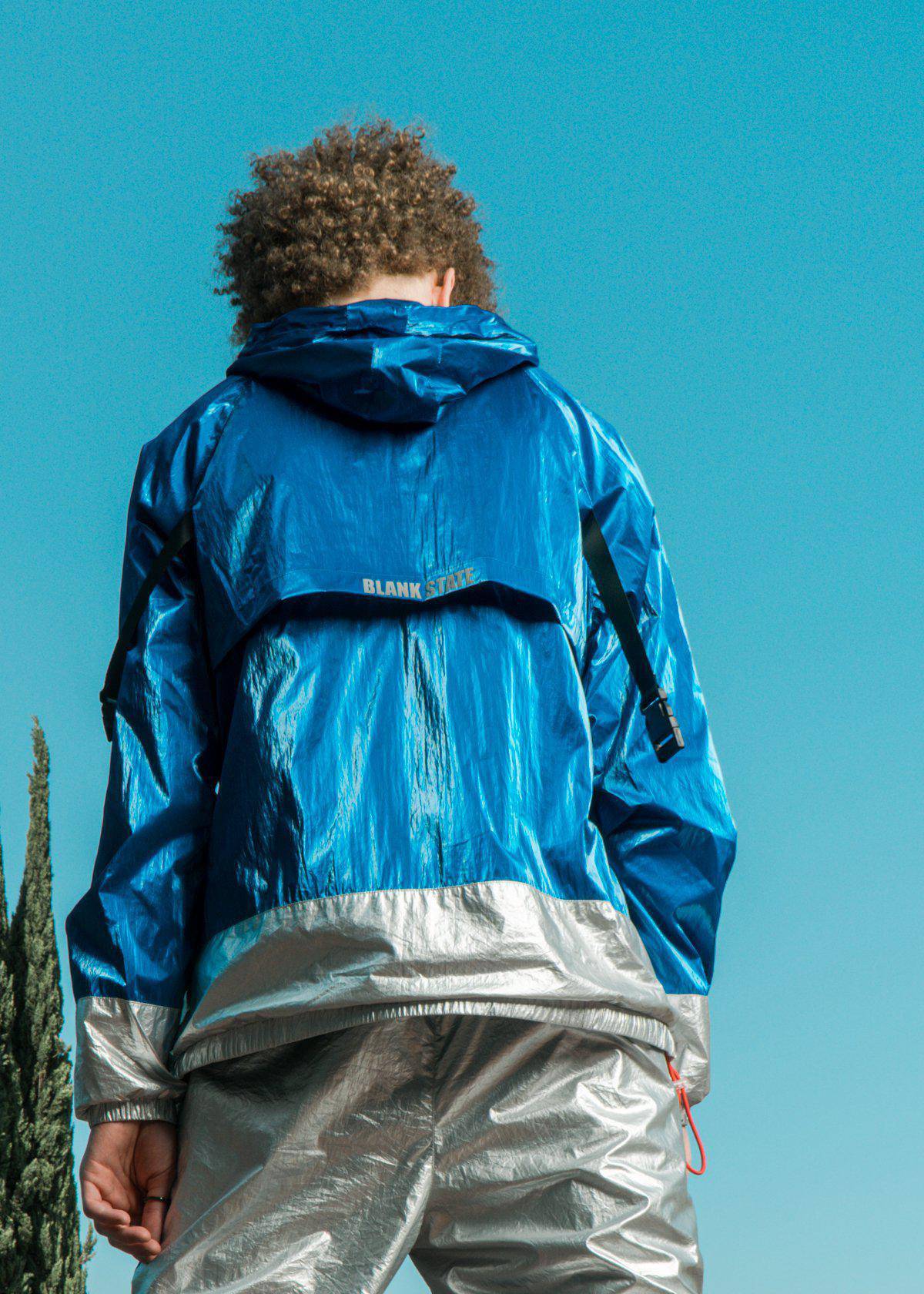 Blank State Men's Radiation Anorak in Metallic Blue - shopatkonus