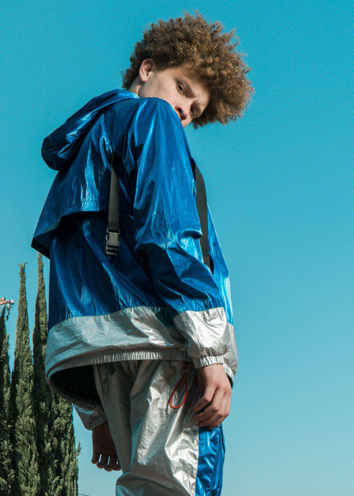 Blank State Men's Radiation Anorak in Metallic Blue - shopatkonus