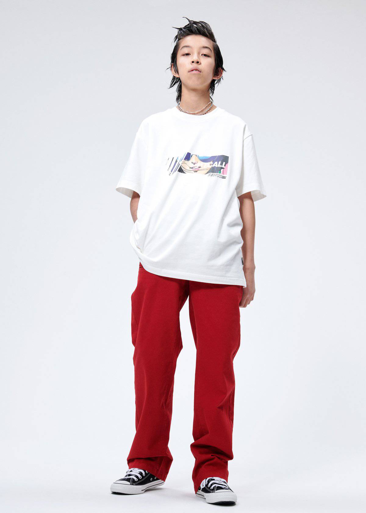 Konus Men's Baggy Chino Pants in Red - shopatkonus