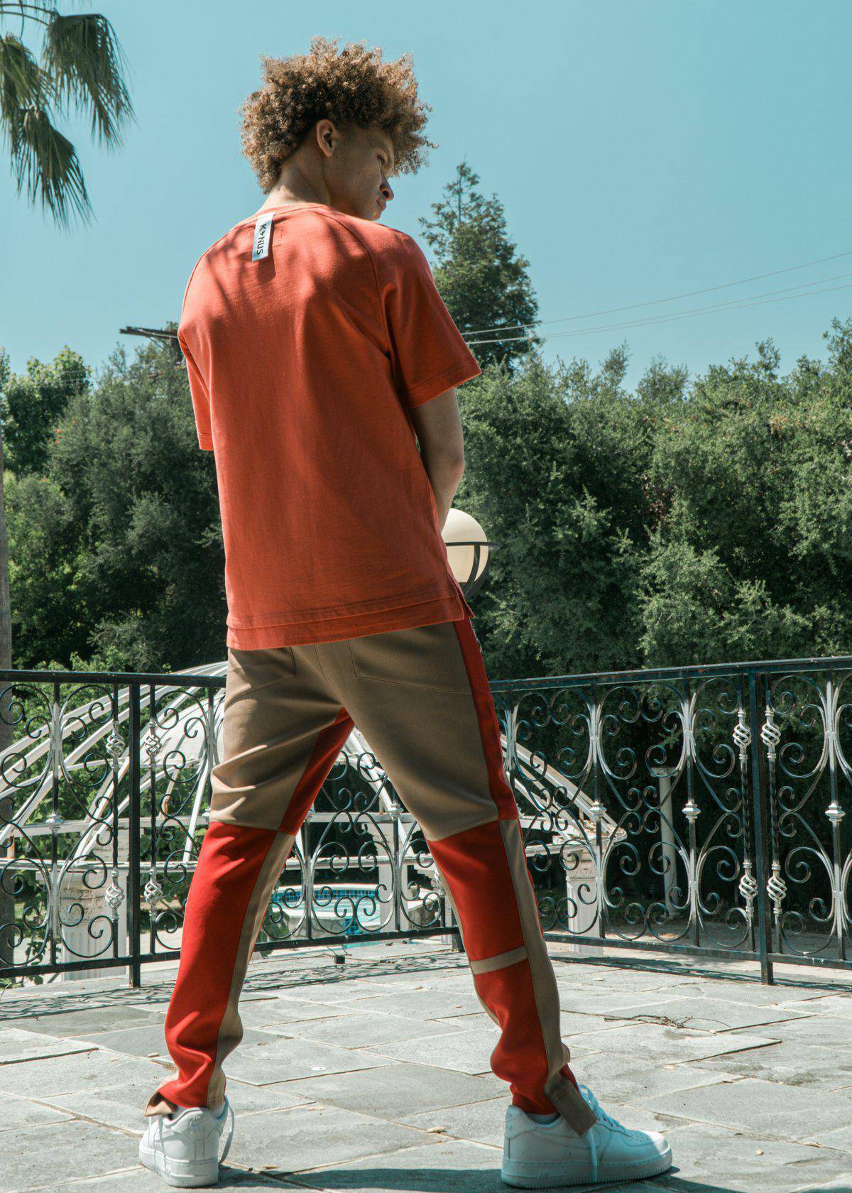 Konus Men's Color Blocked Track pants in  Camel - shopatkonus