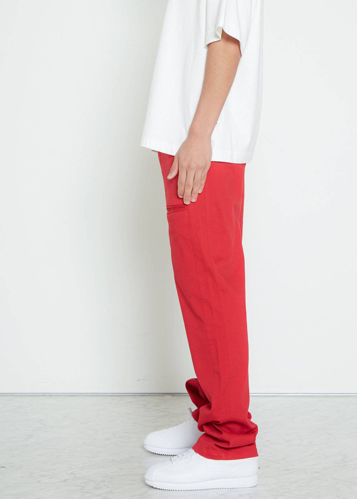 Konus Men's Baggy Chino Pants in Red - shopatkonus
