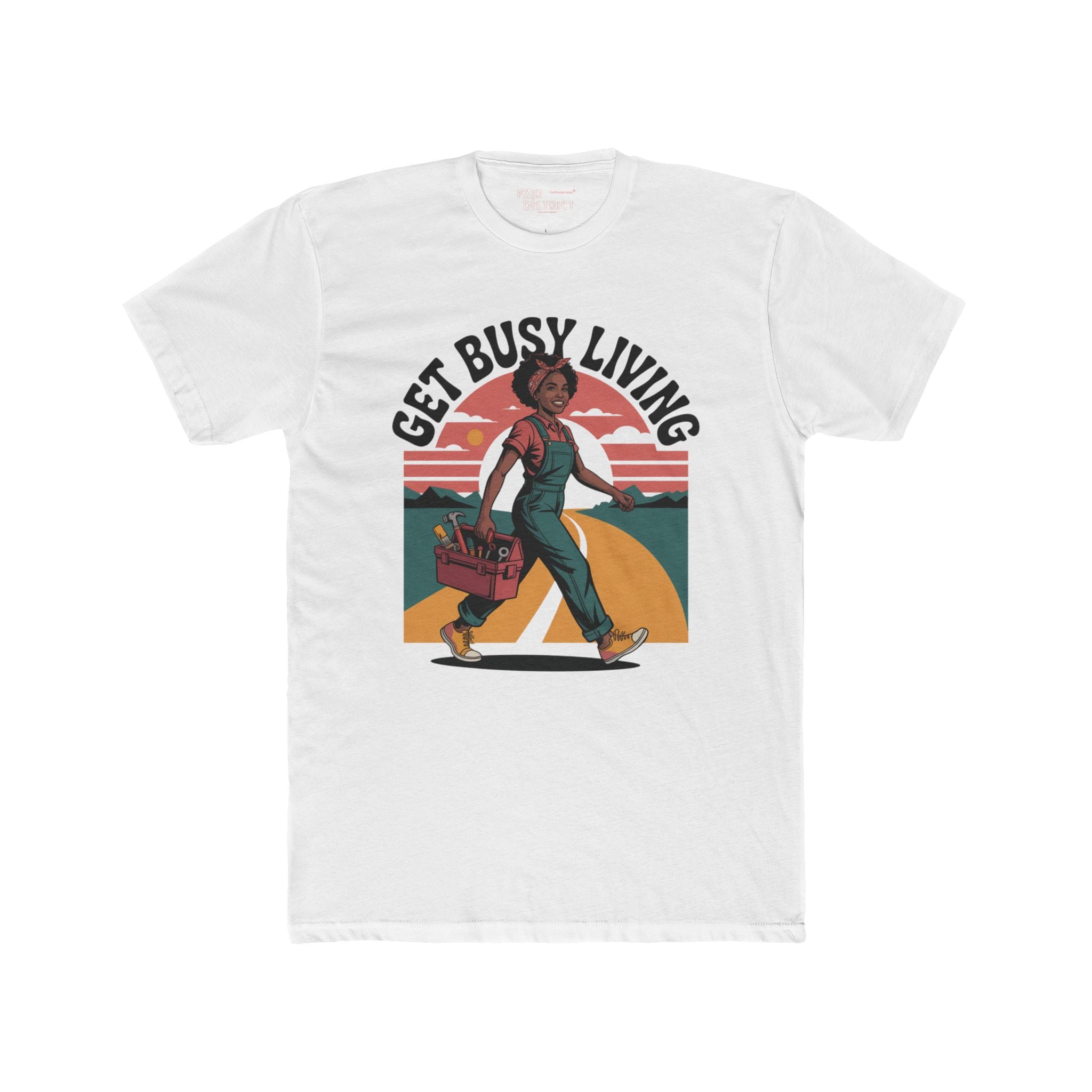 Get Busy Living Unisex Cotton Crew Tee - Inspirational Shirt for Dreamers, Casual Wear, Gift for Friends, Summer Vibes, Motivational Apparel