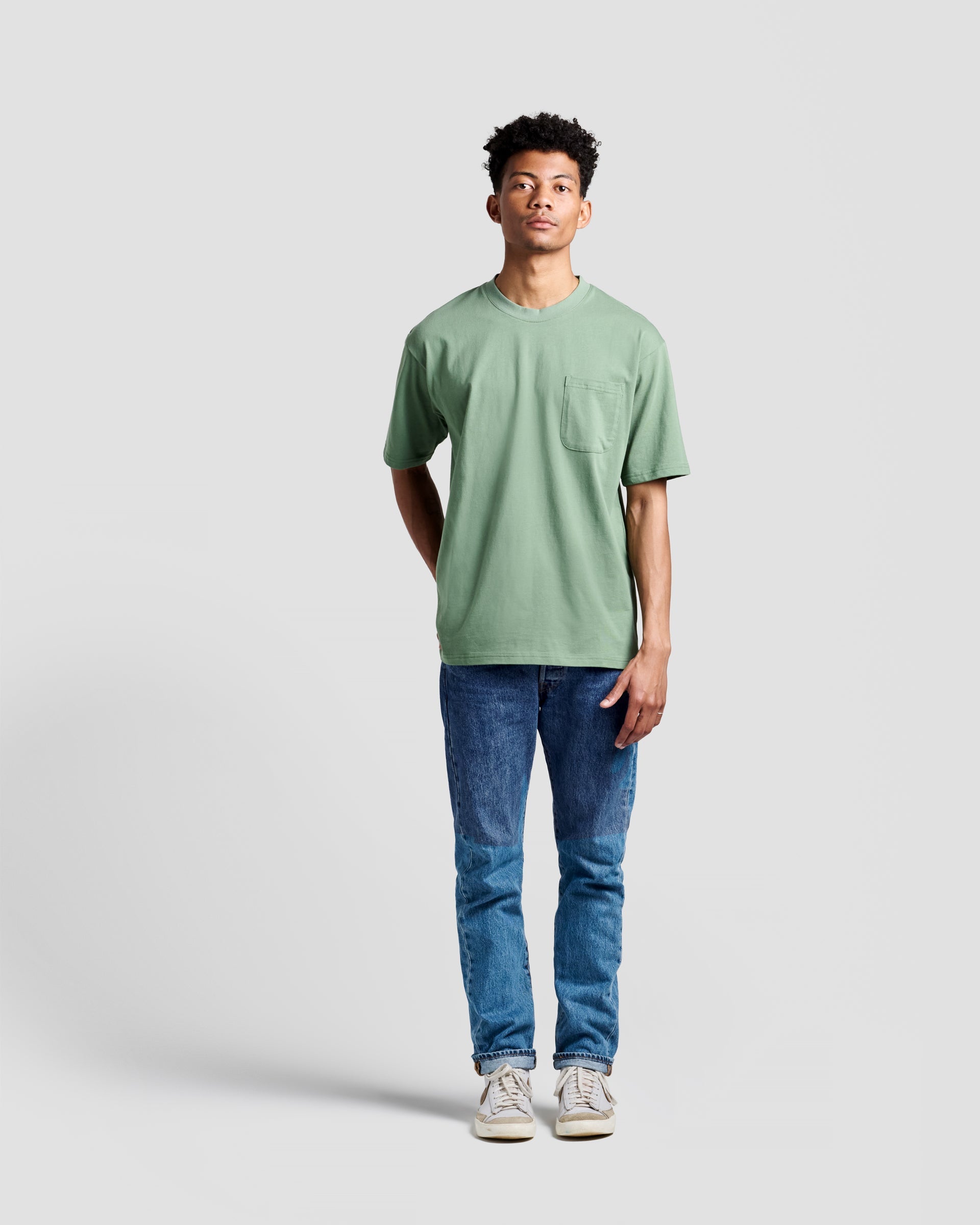 Sage Oversized Pocket Tee by Poplin & Co USA