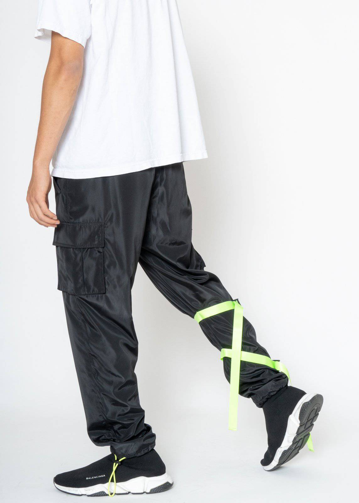 Blank State Men's Swishy Utility Cargo Pants in Black - shopatkonus