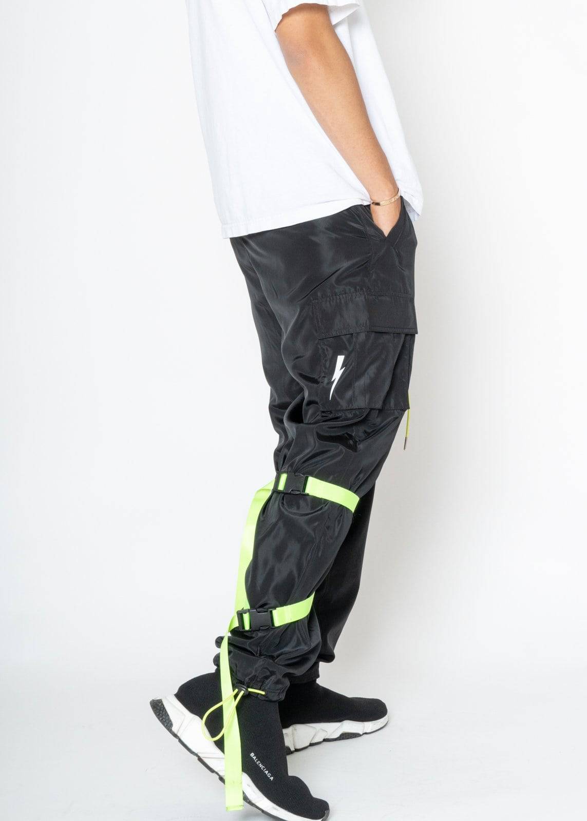 Blank State Men's Swishy Utility Cargo Pants in Black - shopatkonus