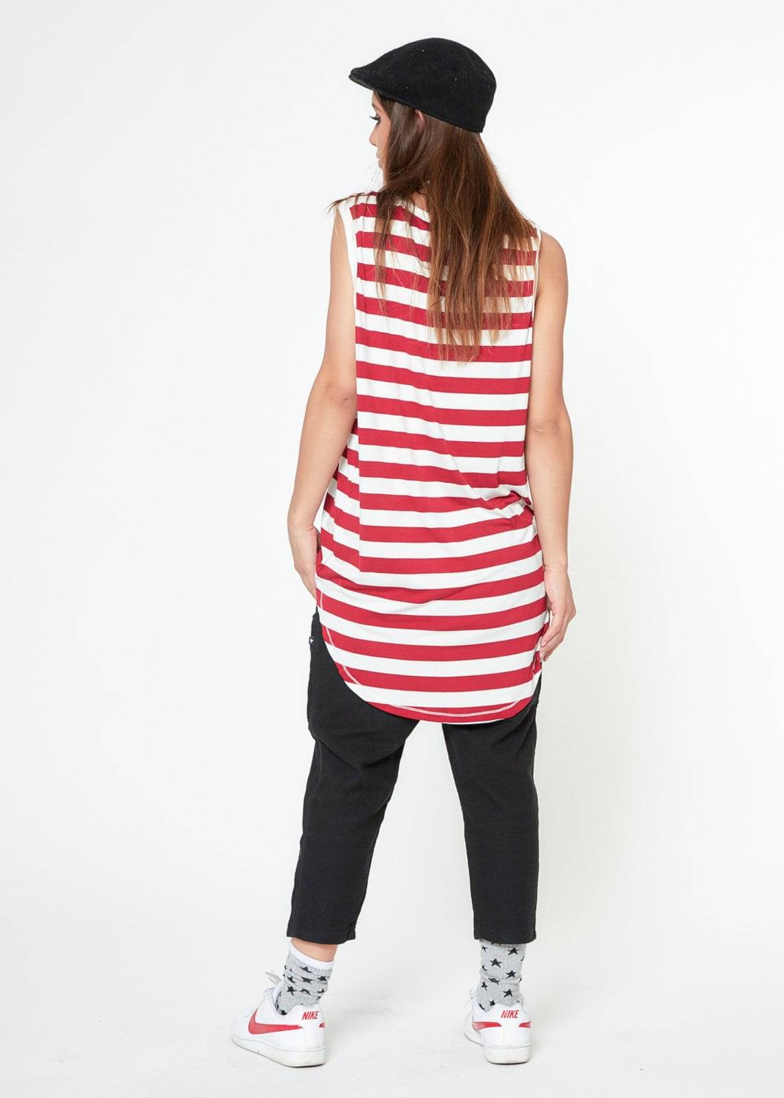 Konus Men's Stripe Tank Top in Red - shopatkonus