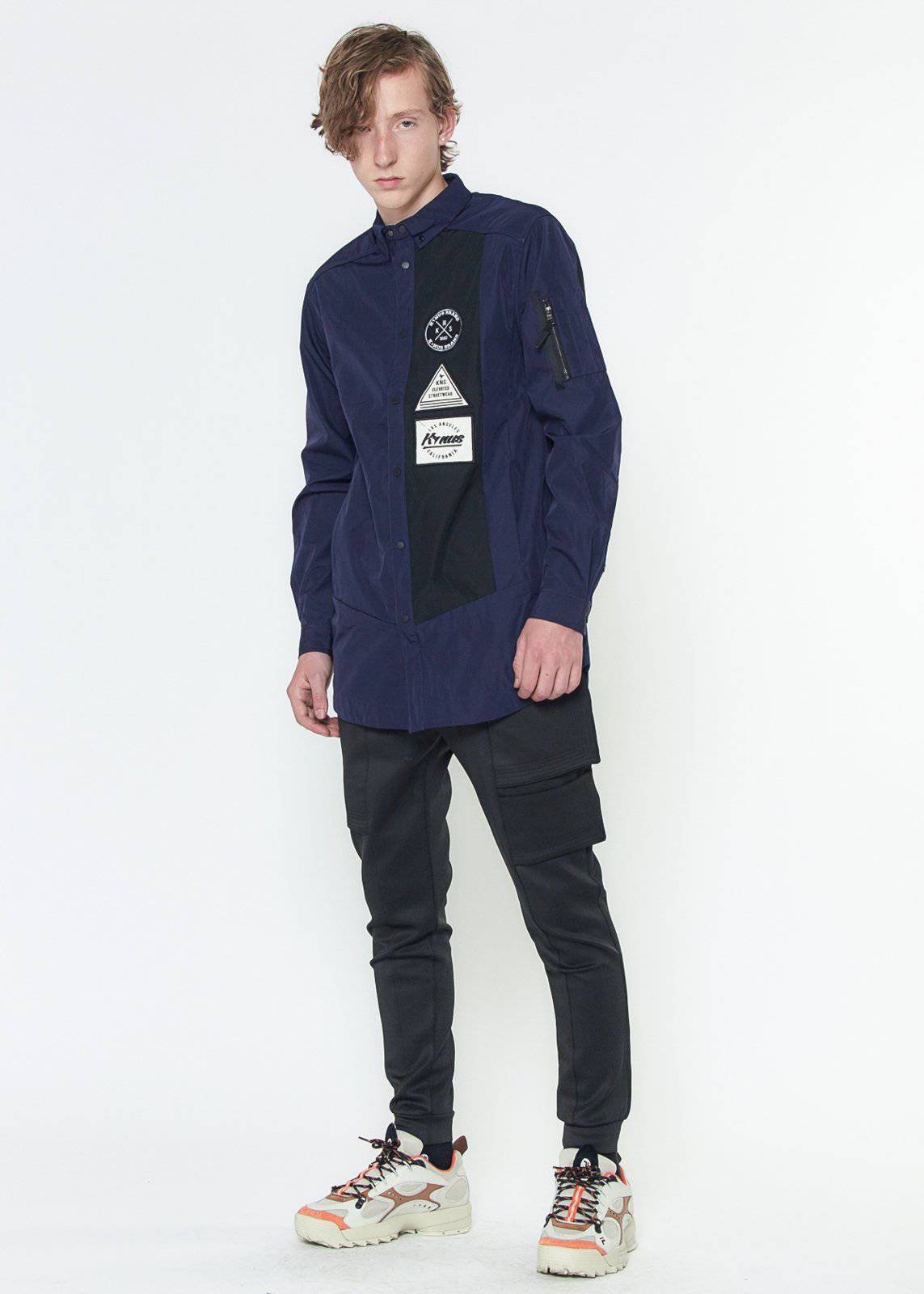 Konus Unisex Long Shirt Jacket w/ Contrast Panel - shopatkonus
