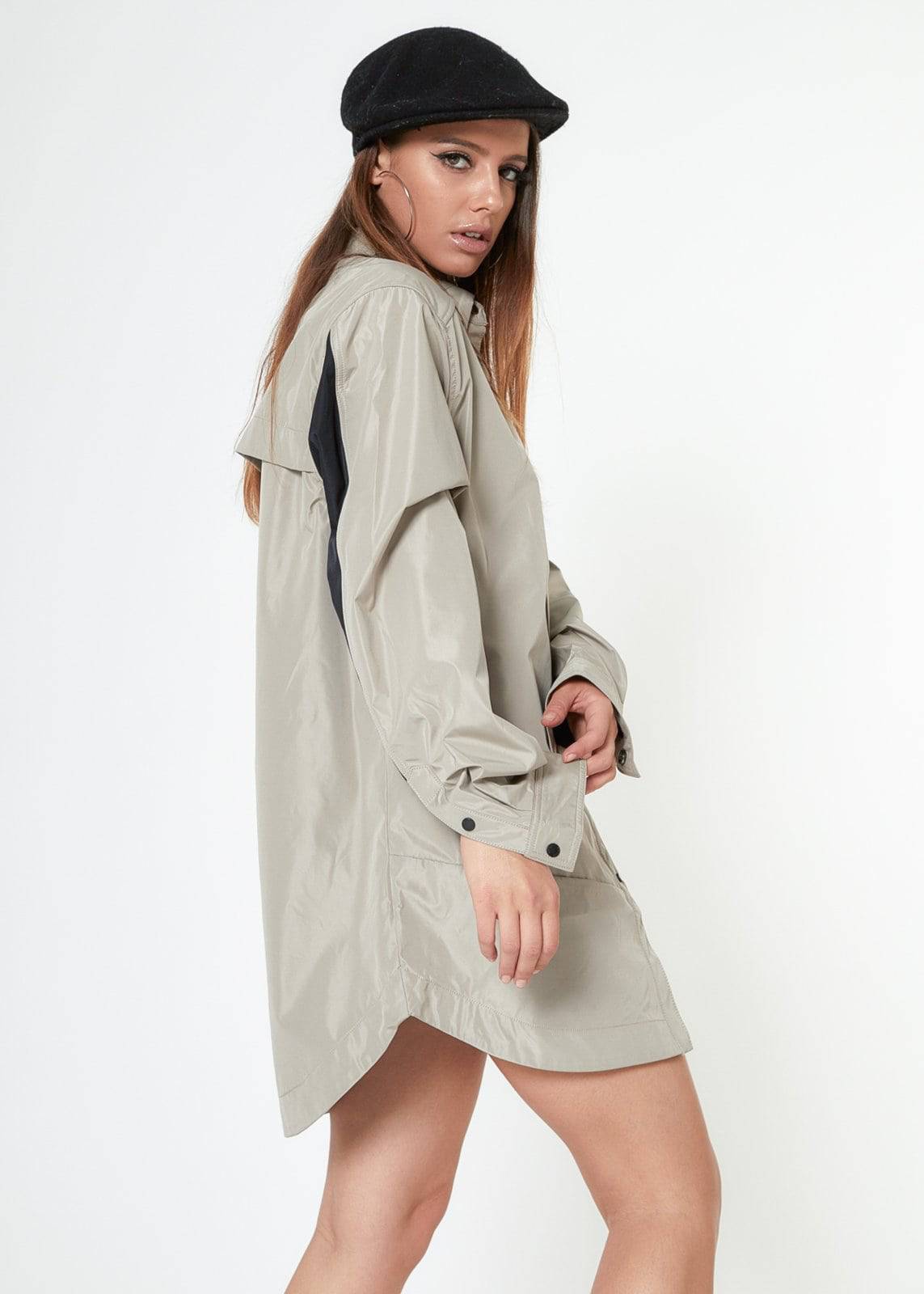 Konus Unisex Long Shirt Jacket w/ Contrast Panel - shopatkonus