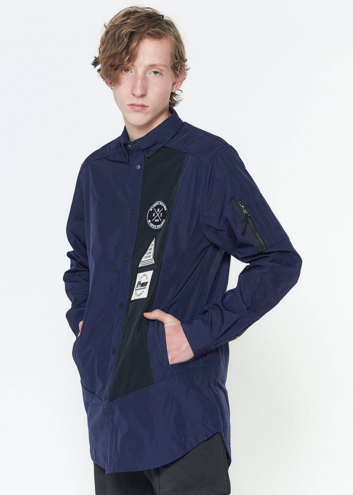 Konus Unisex Long Shirt Jacket w/ Contrast Panel - shopatkonus