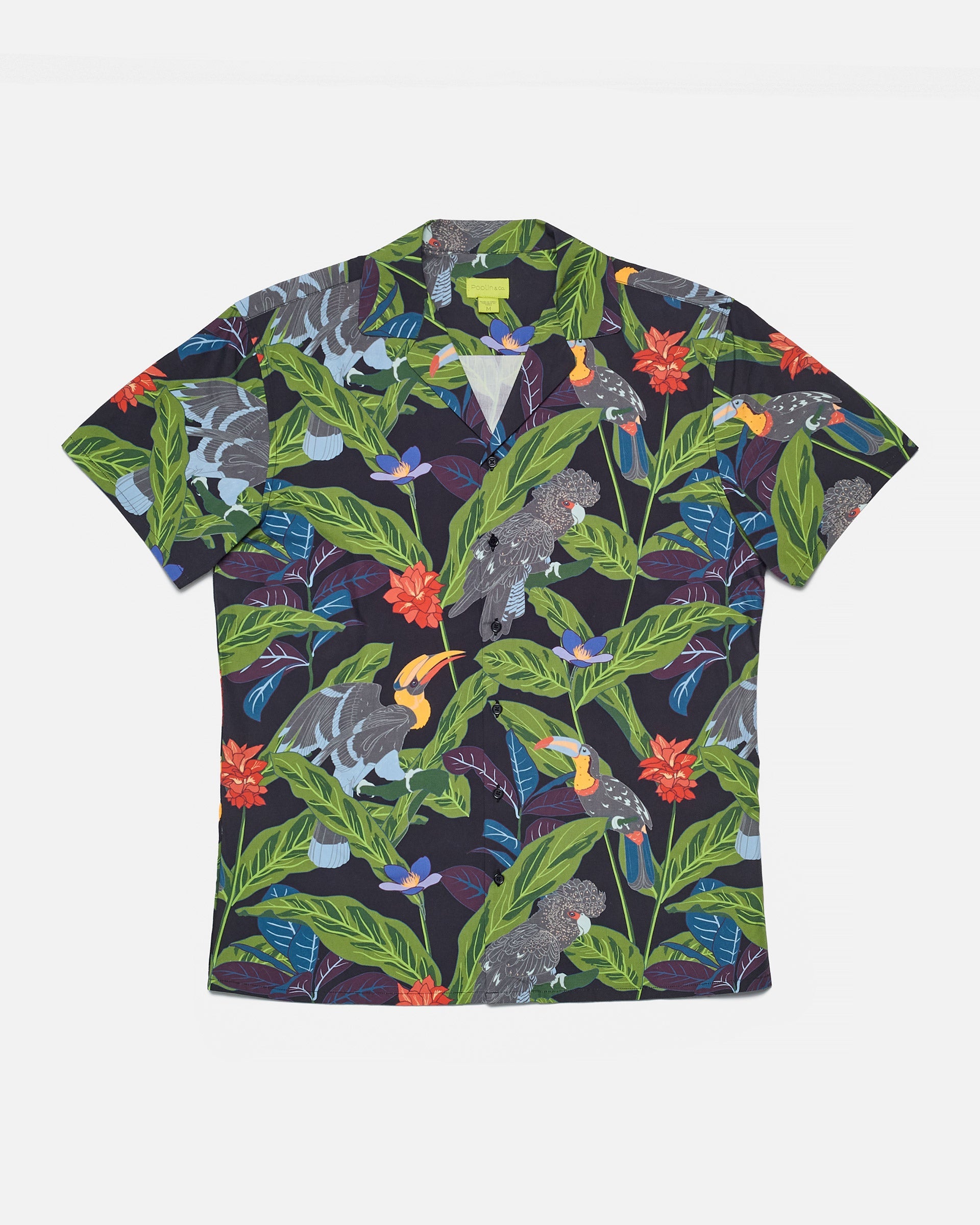 Tropical Birds Print Camp Shirt by Poplin & Co USA