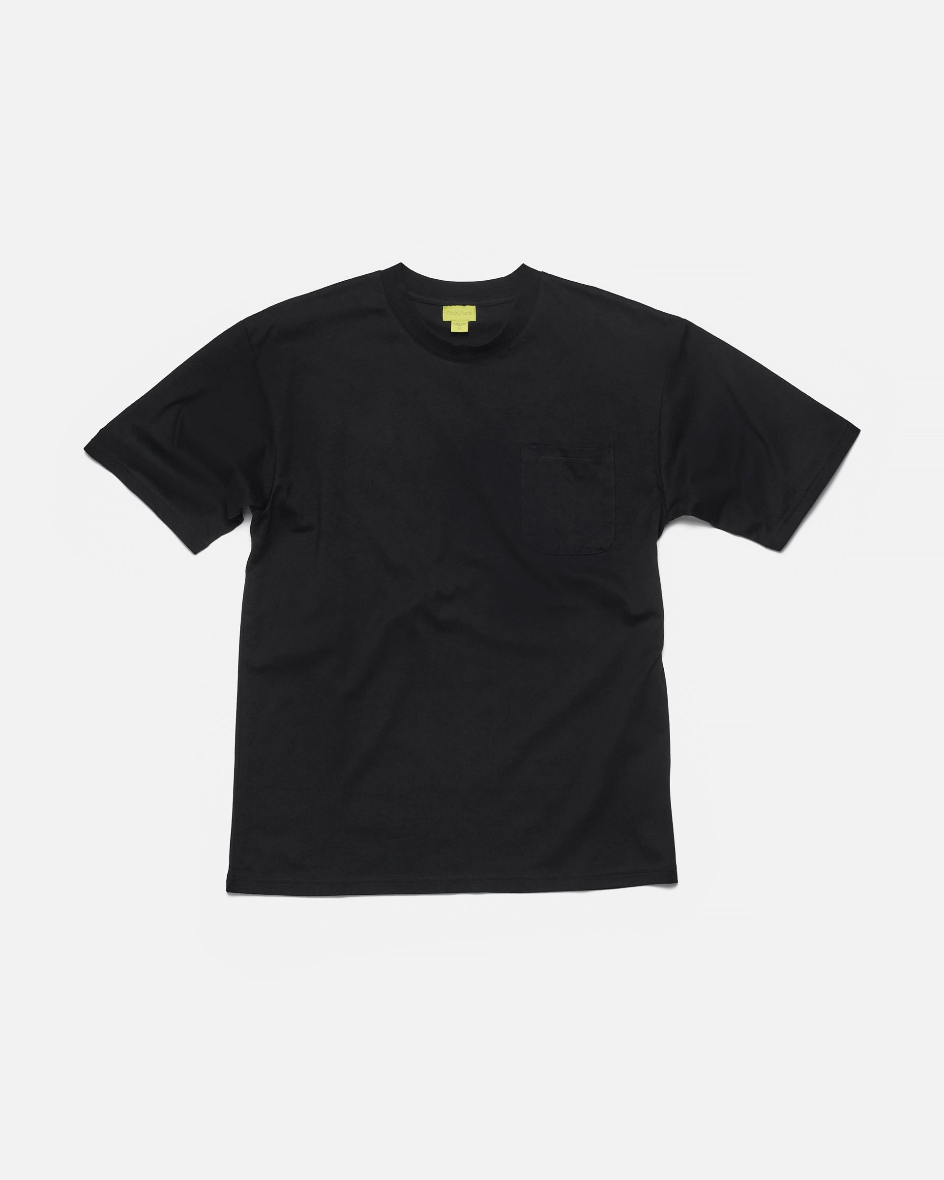 Black Oversized Pocket Tee by Poplin & Co USA