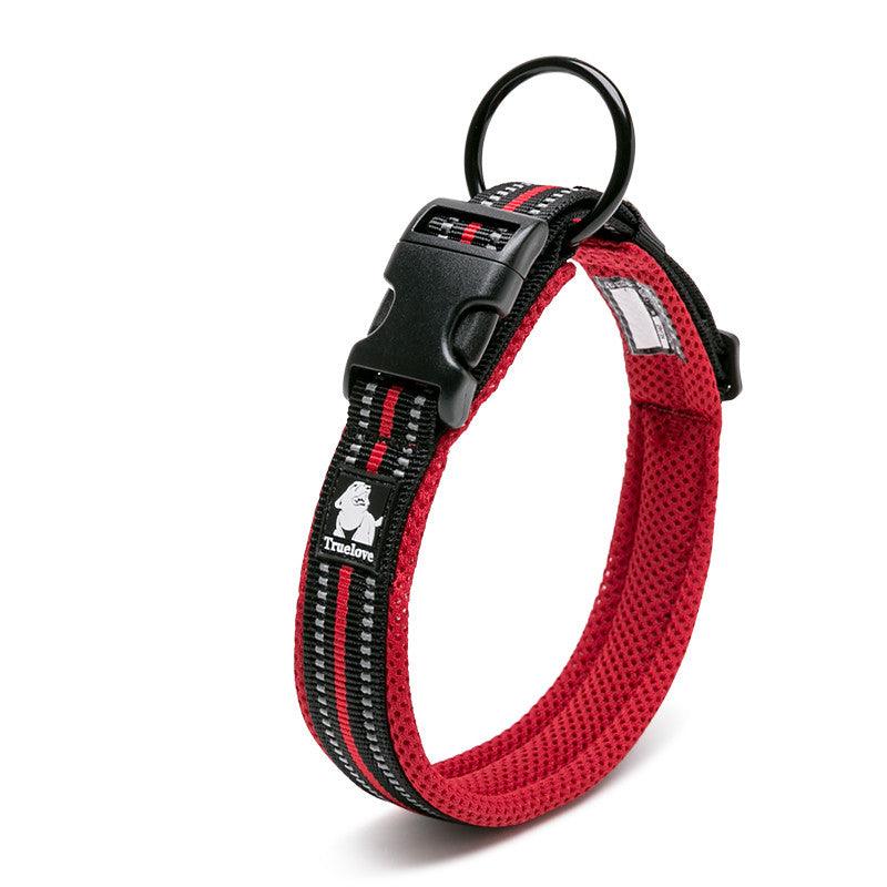 Reflective Mesh Dog Collar With Stainless Steel Buckle - Anti Strangulation Safety For Night Walks by Dog Hugs Cat