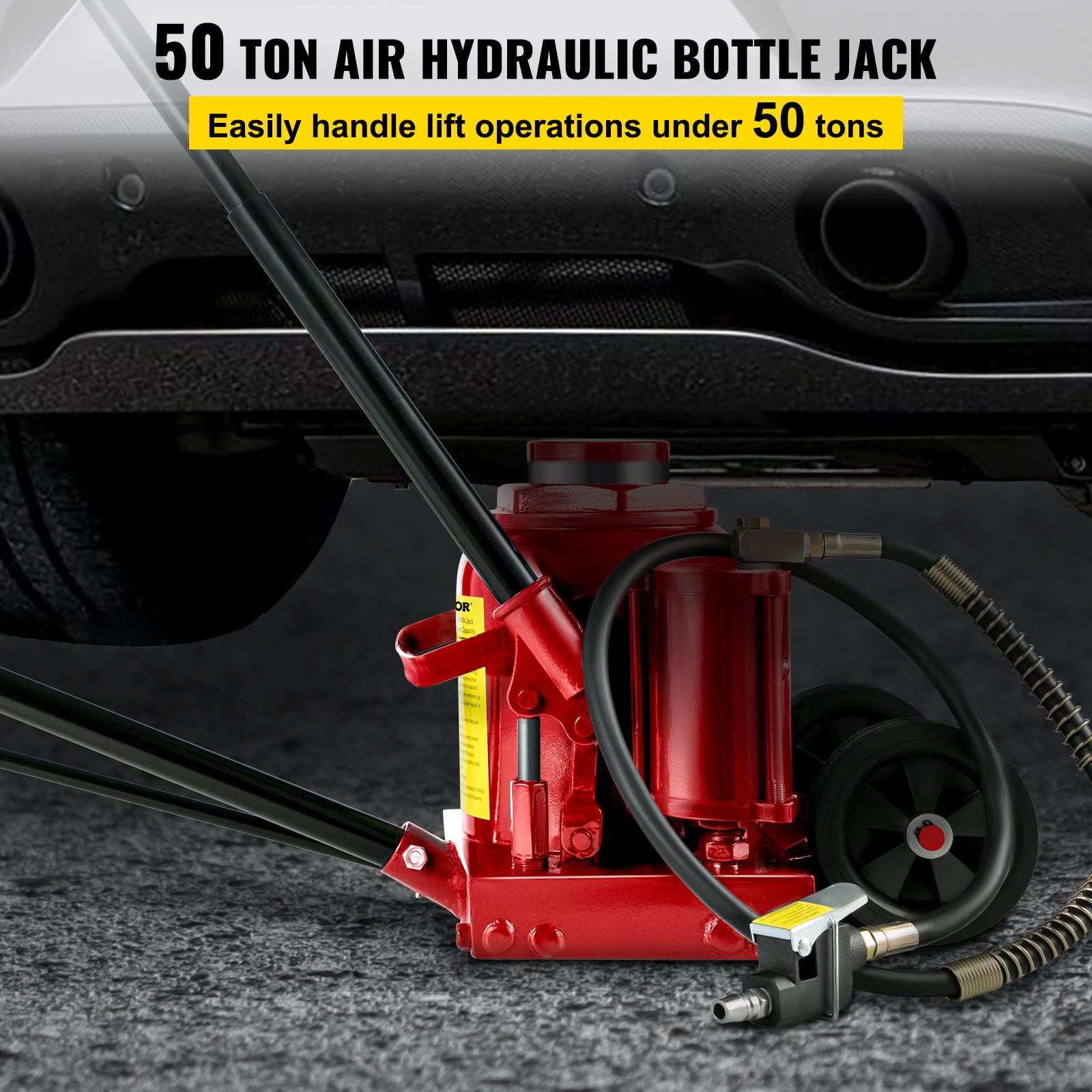 (FINAL PRICES ARE LOWER ON OUR SITE!) Air Hydraulic Bottle Jack 50 Ton Manual 110200lbs Heavy Duty Auto Truck RV Repair