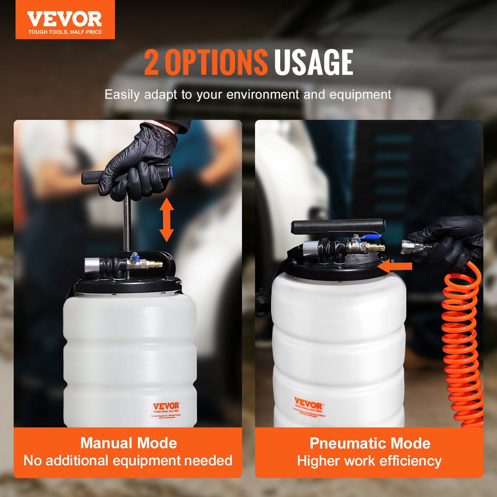 (FINAL PRICES ARE LOWER ON OUR SITE!) VEVOR Fluid Extractor, 4 Gallons (15 Liters), Pneumatic/Manual Oil Changer Vacuum Fluid Extractor with Dipstick and Suction Hose, Oil Extractor Change Pump for Automotive Fluids Vacuum Evacuation