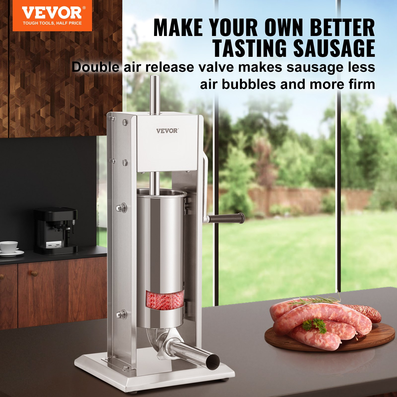(FINAL PRICES ARE LOWER ON OUR SITE!) VEVOR Sausage Stuffer 11LBS/5L Capacity Homemade Sausage Maker Stainless Steel