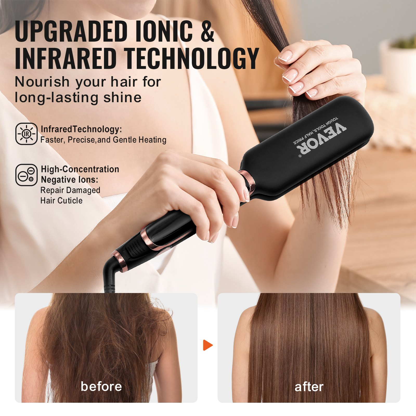 (FINAL PRICES ARE LOWER ON OUR SITE!) SKYSHALO Titanium Hair Straightener, 2-inch - Features Infrared, Negative Ions, Dual Voltage (110V/240V), LCD Screen & 11 Temperature Settings, Ideal for Salon, Home & Travel