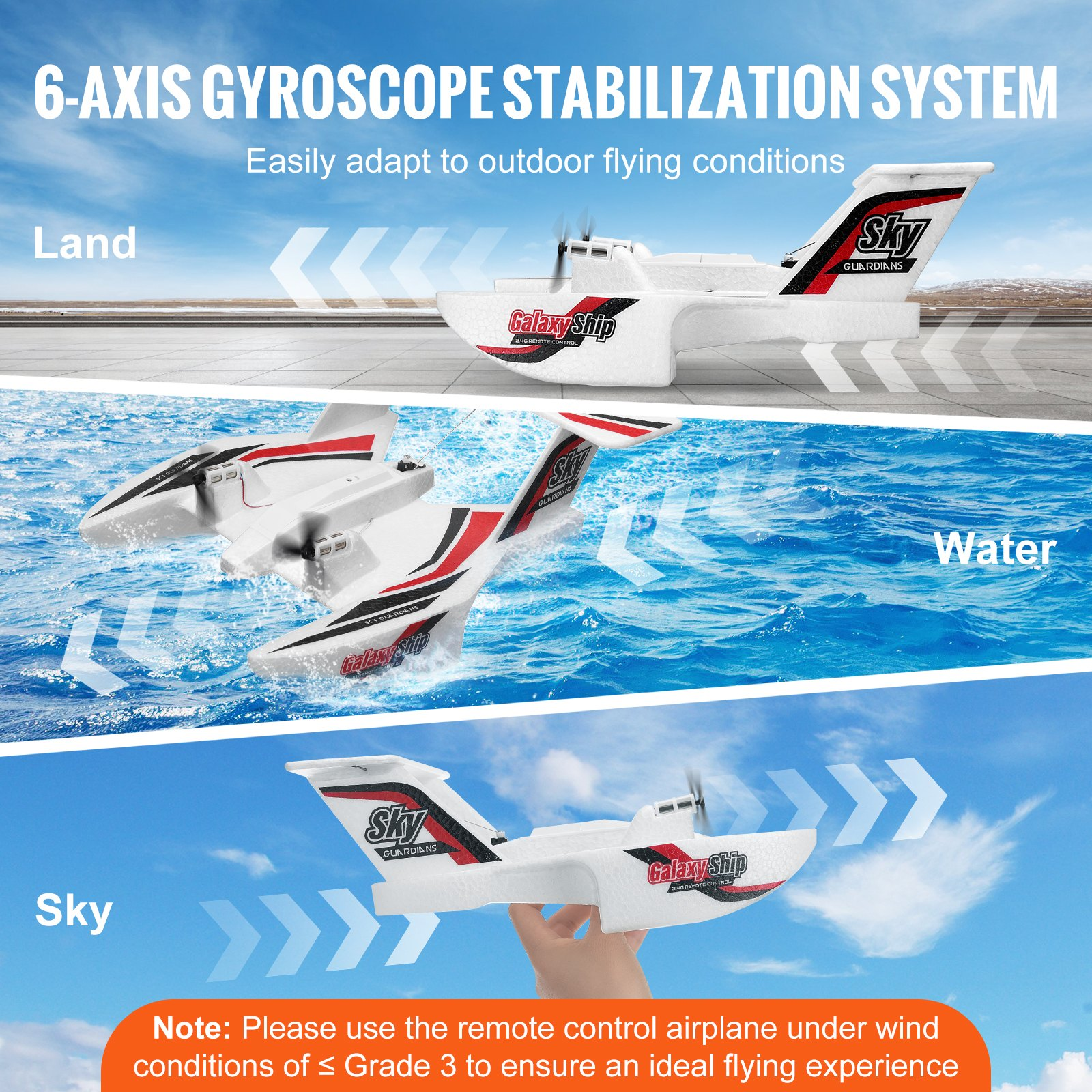 (FINAL PRICES ARE LOWER ON OUR SITE!) VEVOR RC Airplane Amphibious EPP Foam RC Plane Toy with 2.4 GHz Remote Control