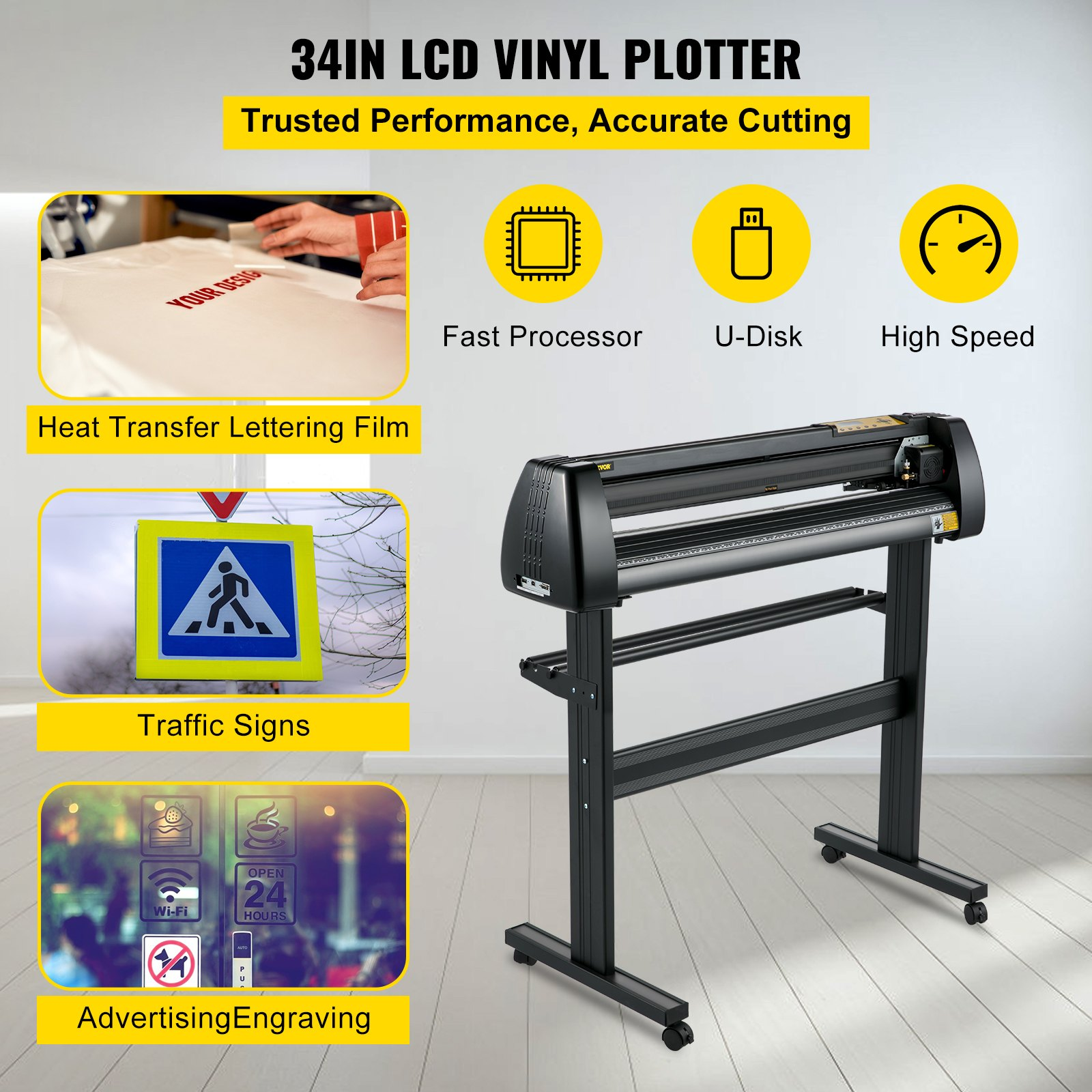 (FINAL PRICES ARE LOWER ON OUR SITE!) VEVOR Vinyl Cutter Offline 28in / 720mm Vinyl Plotter Machine w/ Floor Stand