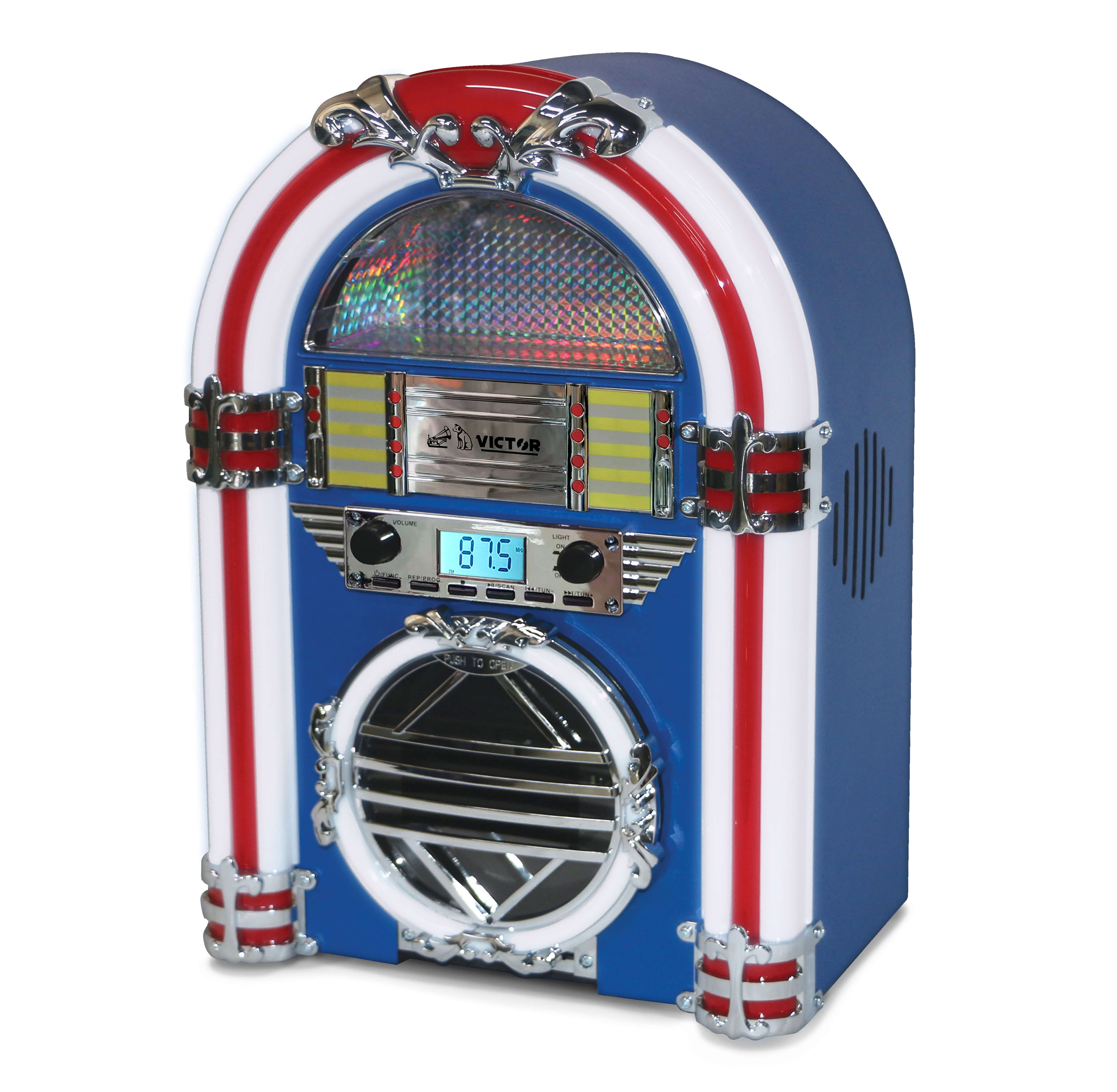Victor Broadway Desktop Bluetooth Jukebox with CD Player & Color Changing LED Lighting by Jupiter Gear Home