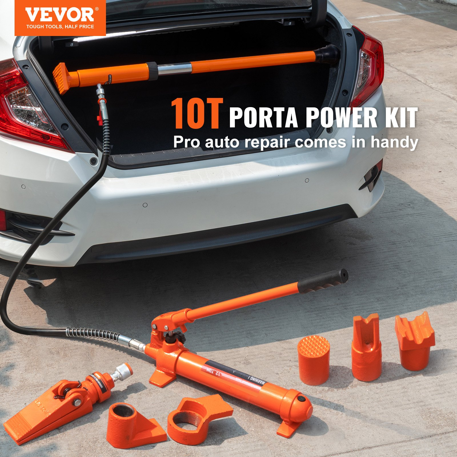 (FINAL PRICES ARE LOWER ON OUR SITE!) VEVOR 10 Ton Hydraulic Jack Air Pump Lift Ram Body Frame Porta Power Repair Kits