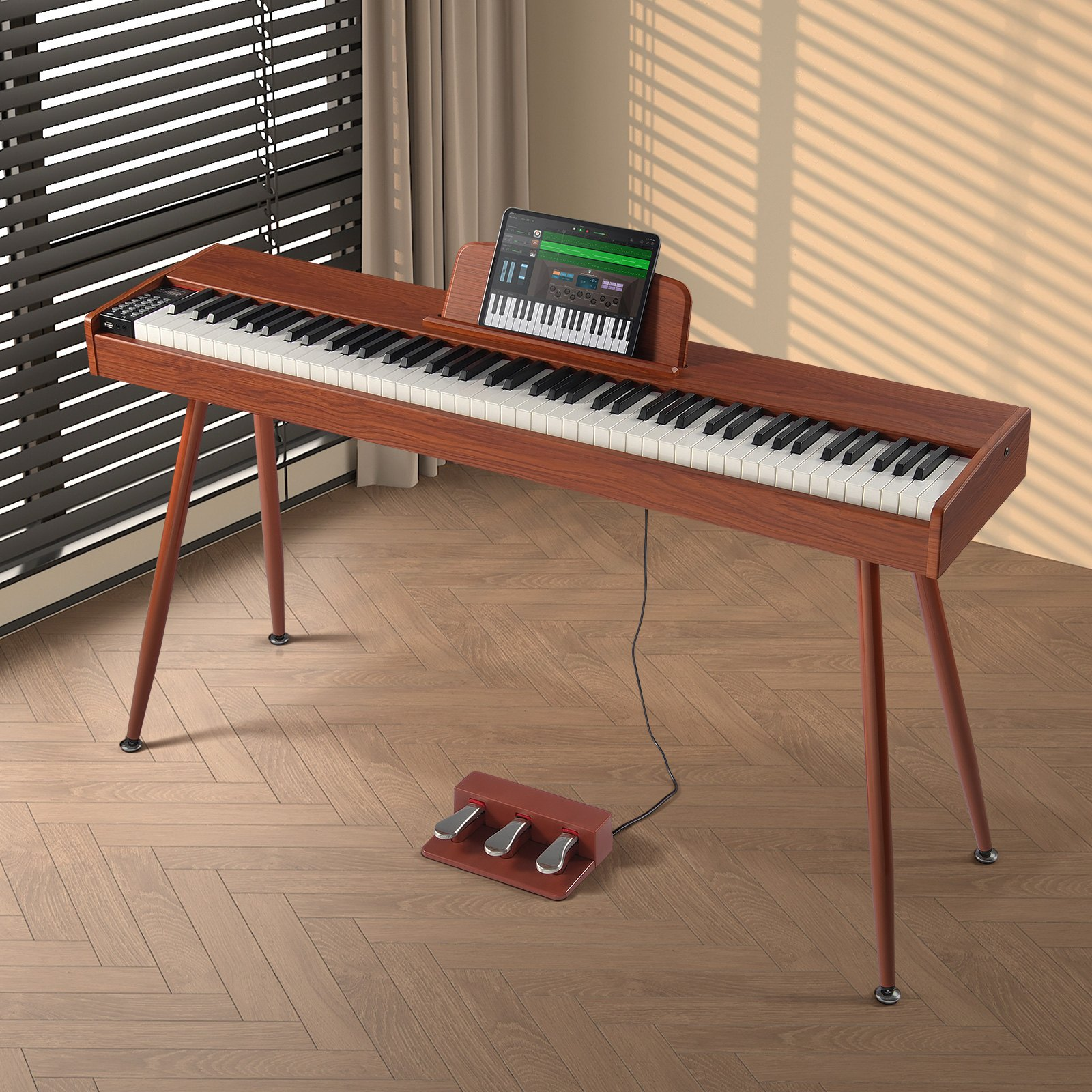 (FINAL PRICES ARE LOWER ON OUR SITE!) VEVOR 88 Key Fully Weighted Digital Piano Dual Keyboard Four Legged Stand