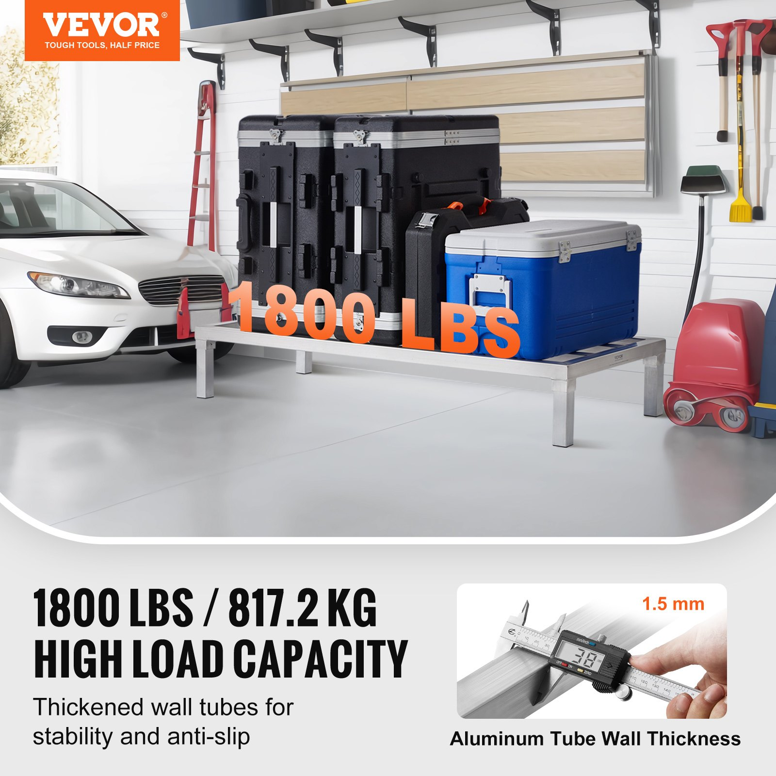 (FINAL PRICES ARE LOWER ON OUR SITE!) Newly Upgraded?VEVOR Aluminum Dunnage Rack Stationary Dunnage Rack 48 x 20 x 8 Storage Rack