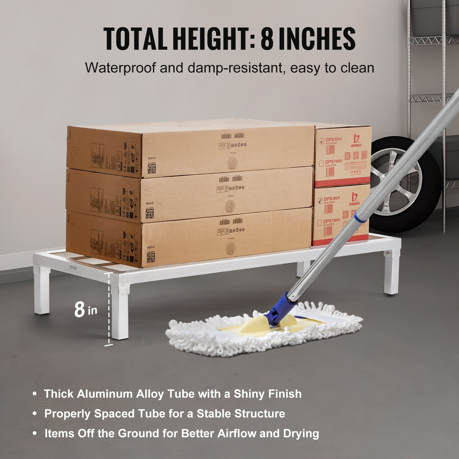 (FINAL PRICES ARE LOWER ON OUR SITE!) Newly Upgraded?VEVOR Aluminum Dunnage Rack Stationary Dunnage Rack 48 x 20 x 8 Storage Rack