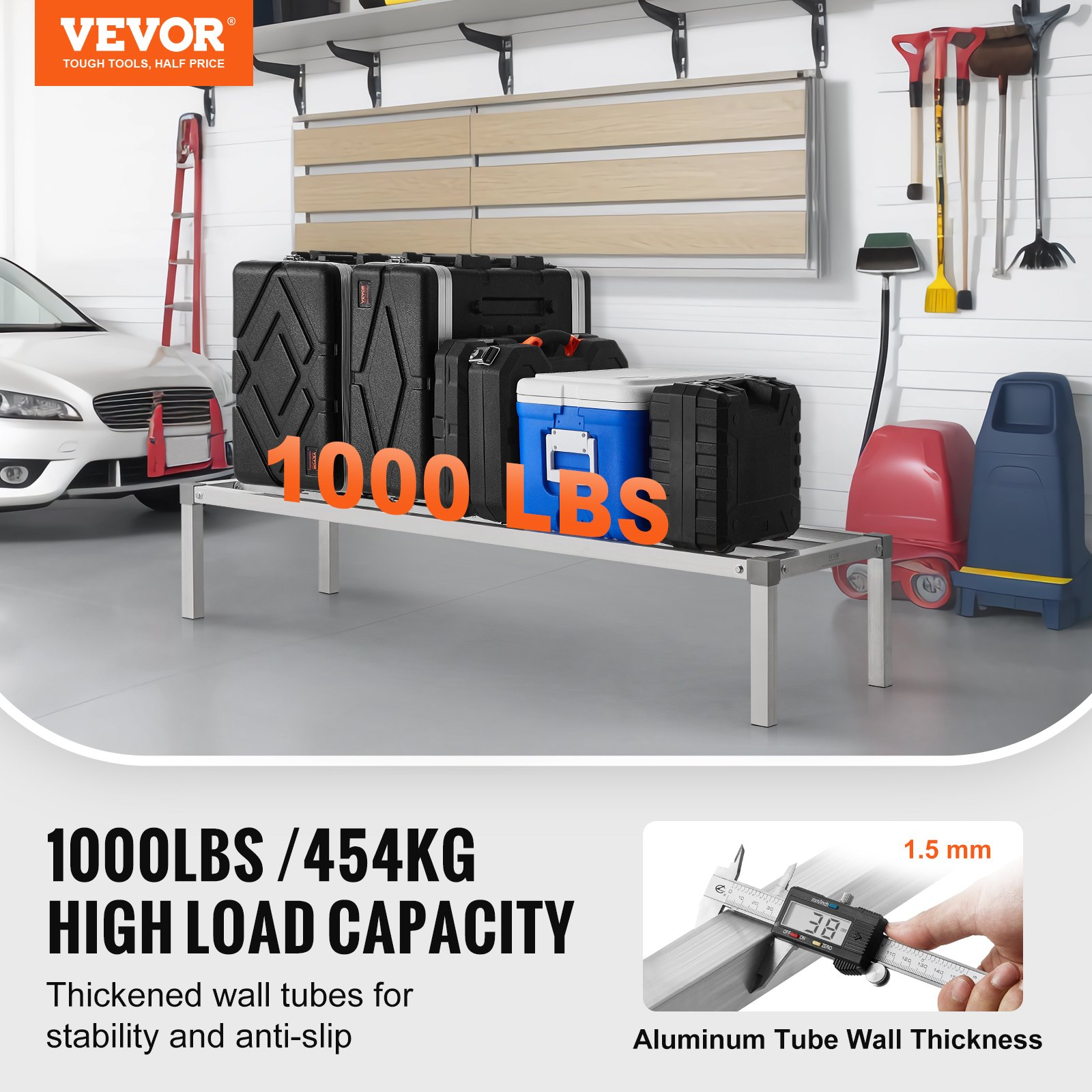 (FINAL PRICES ARE LOWER ON OUR SITE!) Newly Upgraded?VEVOR Aluminum Dunnage Rack Stationary Dunnage Rack 60 x 20 x 12 Storage Rack