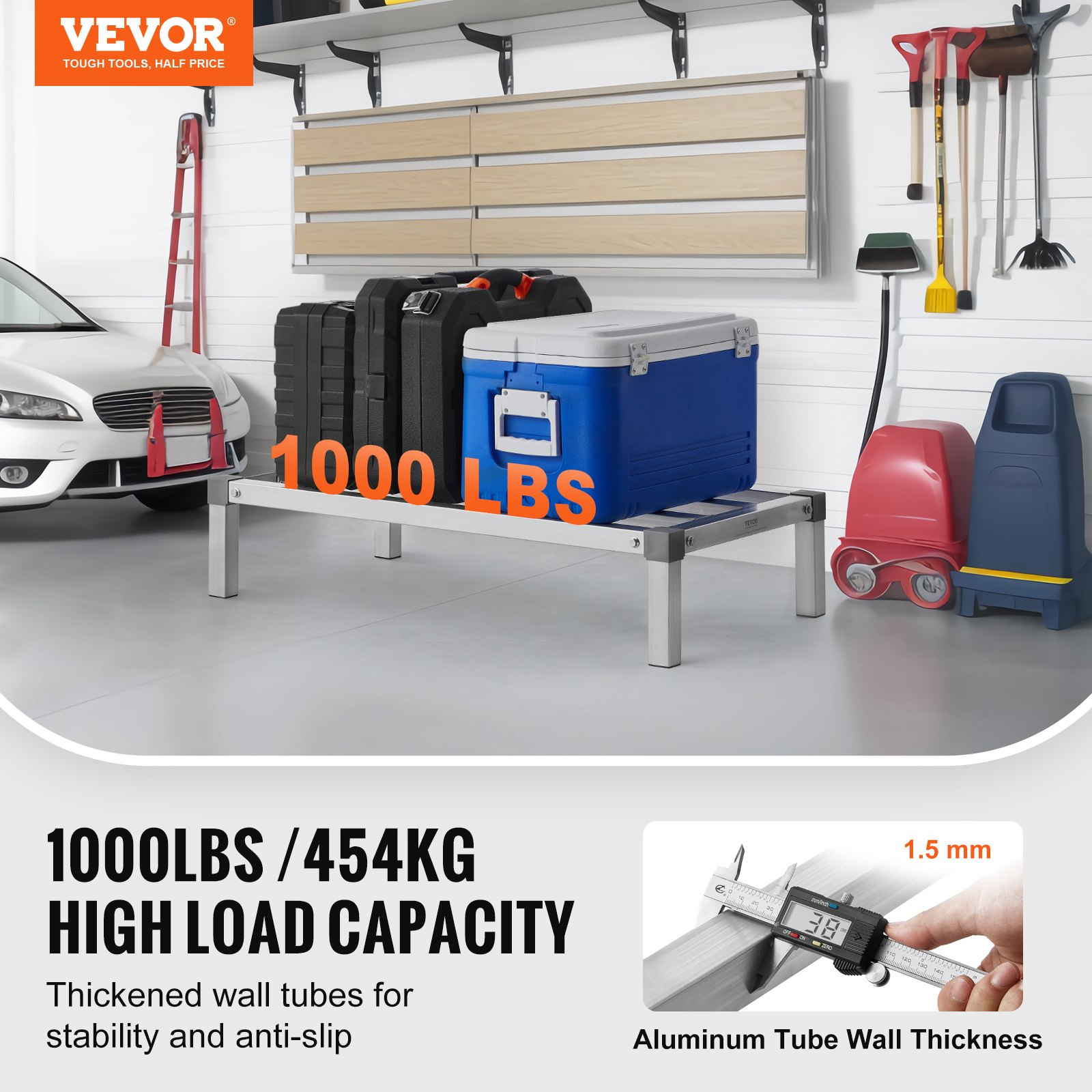 (FINAL PRICES ARE LOWER ON OUR SITE!) Newly Upgraded?VEVOR Aluminum Dunnage Rack Stationary Dunnage Rack 36 x 20 x 8 Storage Rack