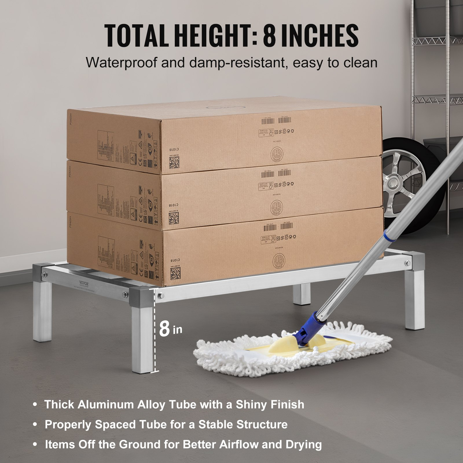 (FINAL PRICES ARE LOWER ON OUR SITE!) Newly Upgraded?VEVOR Aluminum Dunnage Rack Stationary Dunnage Rack 36 x 20 x 8 Storage Rack