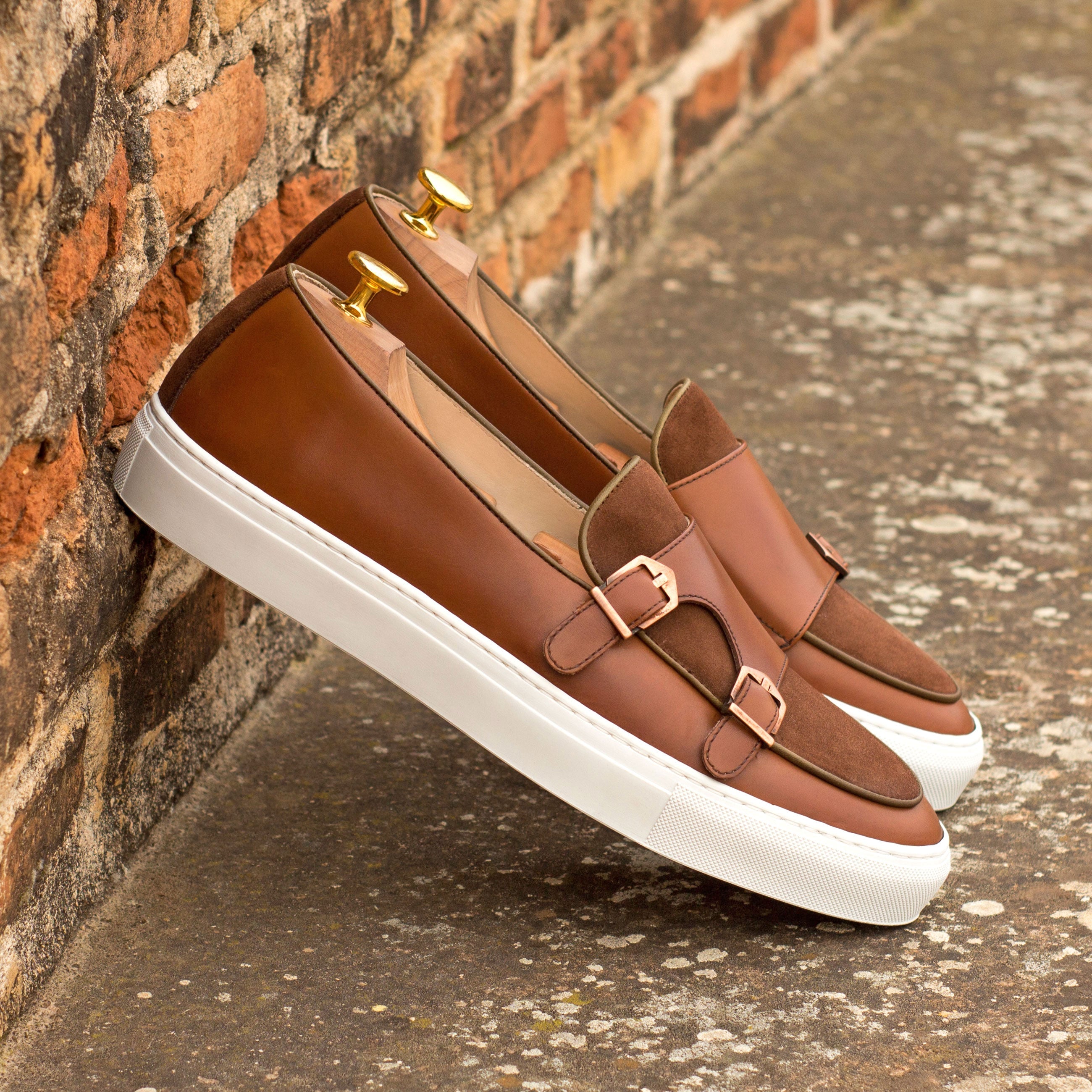 Unique Handcrafted Monk Sneaker + Med Brown Lux Suede by Le Ruux