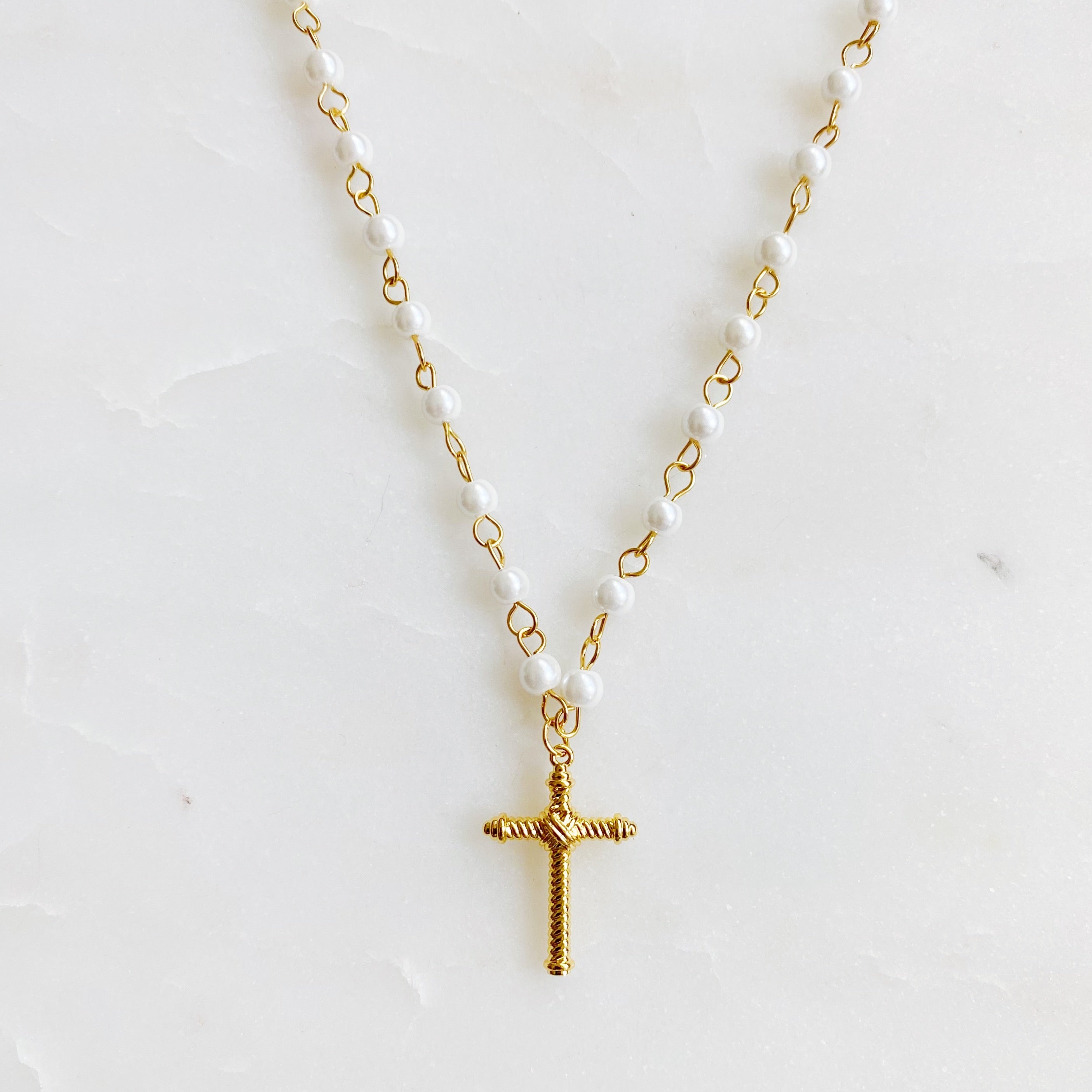 Cabled Cross Pendant Necklace by Ellisonyoung.com