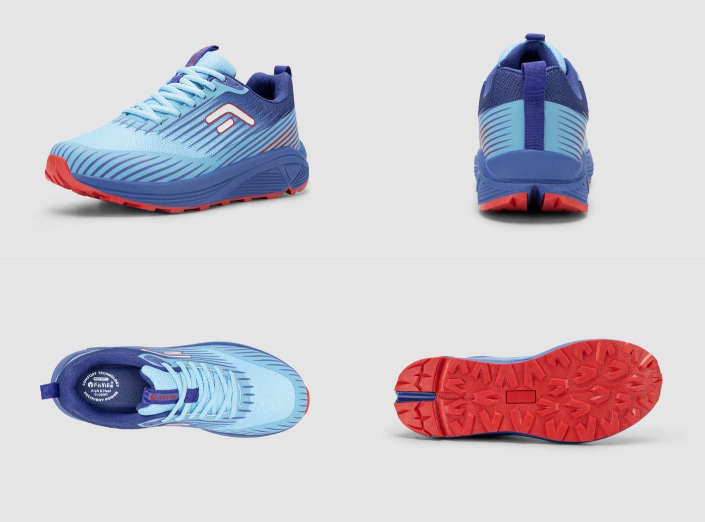 FitVille Men's AllTraction Trail Running Shoes V2 - 14