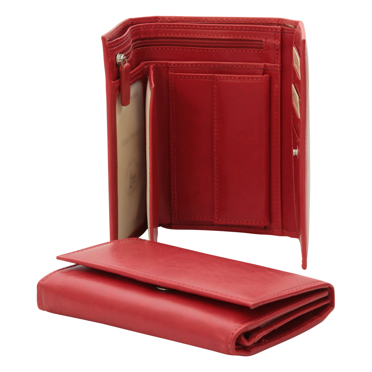 Leather wallet for women - red-1
