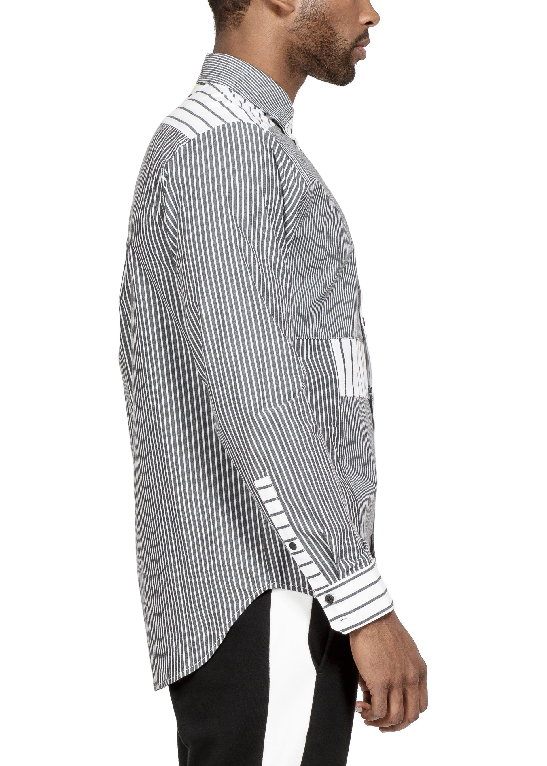 Konus Men's Patched Long Sleeve Button Down Shirt - shopatkonus