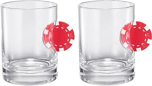 Poker Chip Whiskey & Wine Glasses | Set of 2 | -3