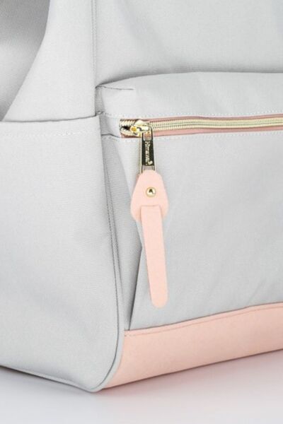 Himawari Contrast Waterproof Canvas Backpack Bag with Side Pockets Bags