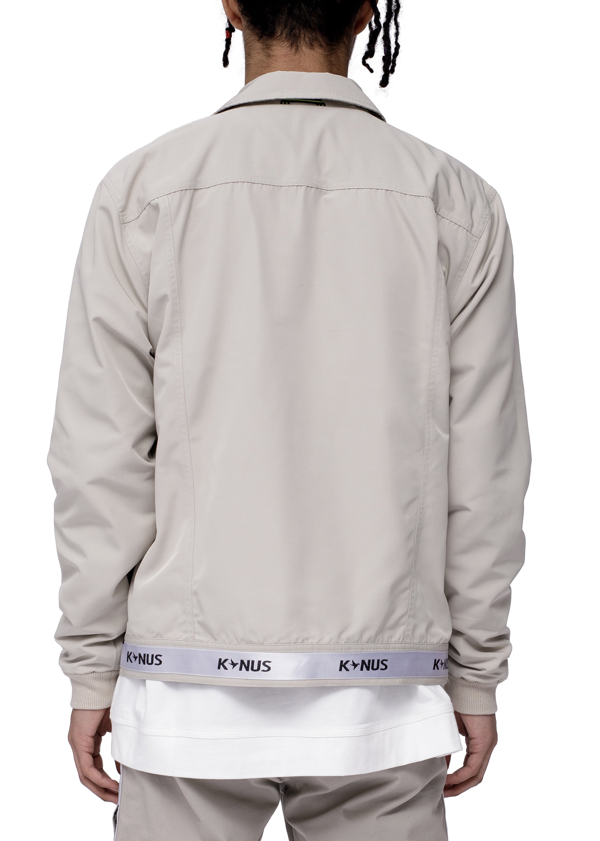 Konus Men's Short Jacket w/ Tape on Waistband In Khaki - shopatkonus