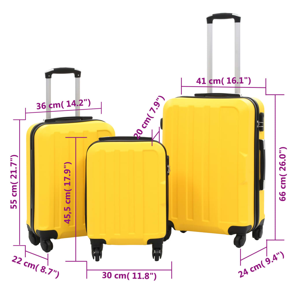 vidaXL Suitcase Set 3 Pcs Travel Luggage Suitcase Bag Hardcase Trolley Set ABS-18