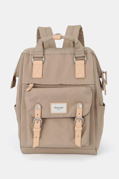 Himawari Waterproof Nylon Backpack Bag with Handles Khaki One Size Bags
