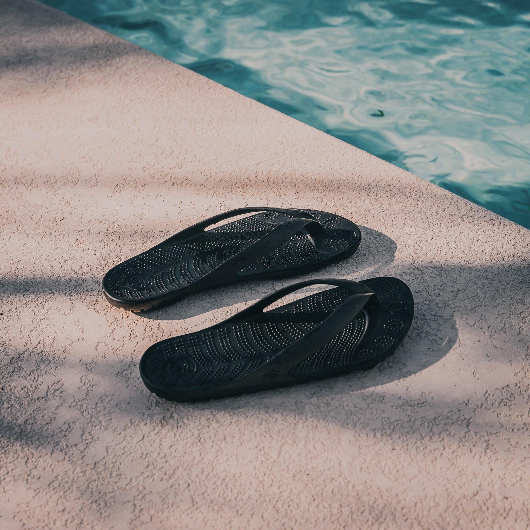 PIRATE BLACK FLIP FLOPS BY GUDO-7
