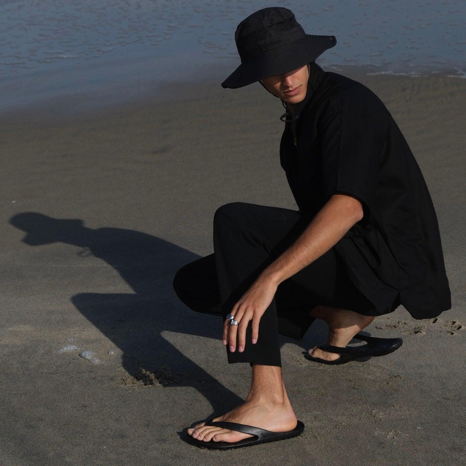 PIRATE BLACK FLIP FLOPS BY GUDO-8