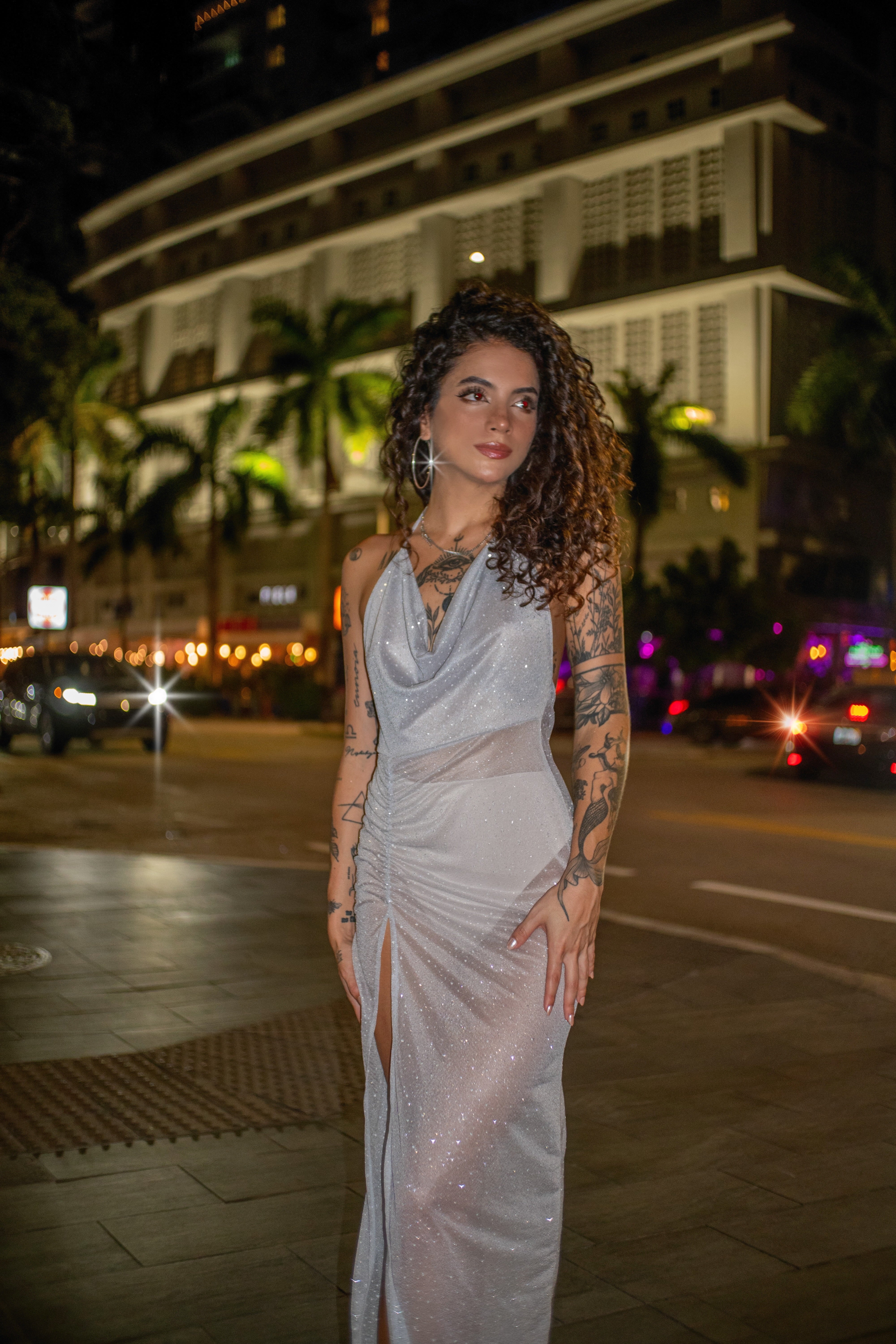 Skyline Maxi Dress Silver by Lonarc Endless Summer