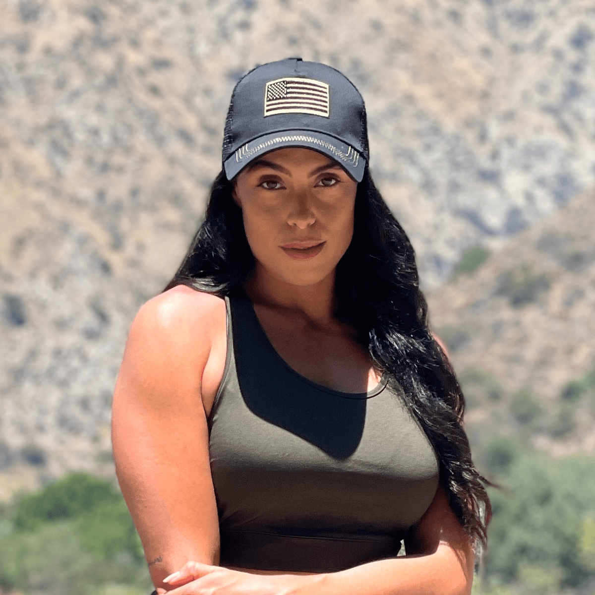 American Flag Trucker Hat with Adjustable Strap-5