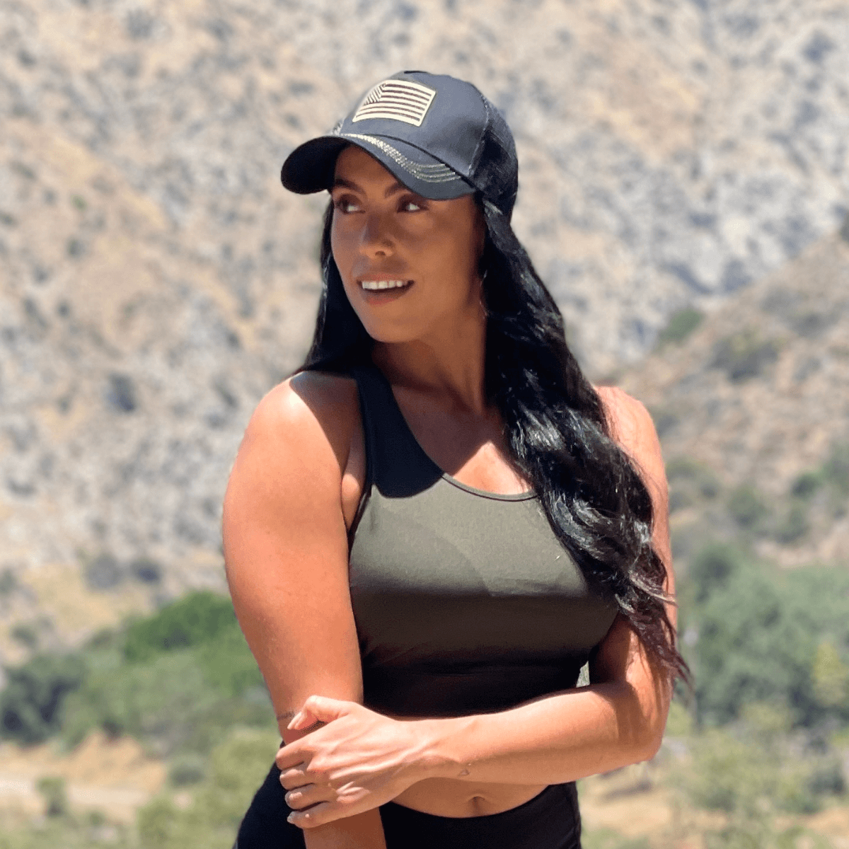 American Flag Trucker Hat with Adjustable Strap-6