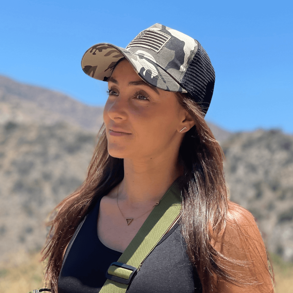 American Flag Trucker Hat with Adjustable Strap-17